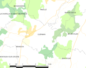 Poziția localității Clermain