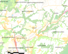 Mapa obce Groisy
