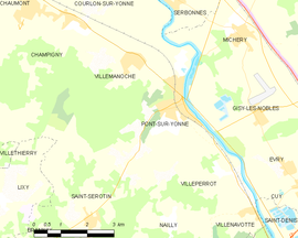 Mapa obce Pont-sur-Yonne