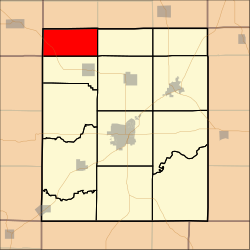 Tate Township, Saline County, Illinois.svg'yi vurgulayan harita