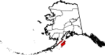 Mapa del estado destacando el distrito de la isla de Kodiak
