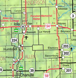 Kaart van Allen County