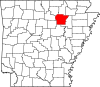 Map of Arkansas highlighting Independence County.svg