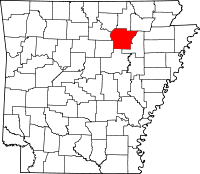Округ Індепенденс на мапі штату Арканзас highlighting