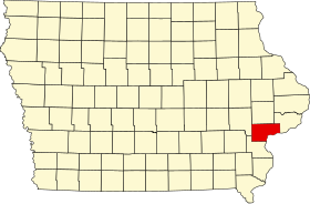 Posizione della contea di Muscatine