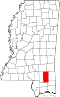 Map of Mississippi highlighting Perry County.svg