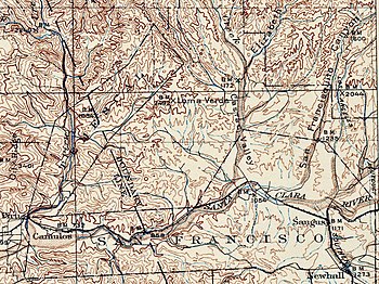 Topografie Castac Valley a Rancho San Francisco