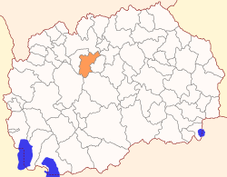 Location of Studeničani Municipality