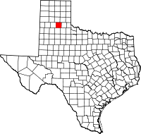 Mapo de Teksaso kun Briscoe emfazita