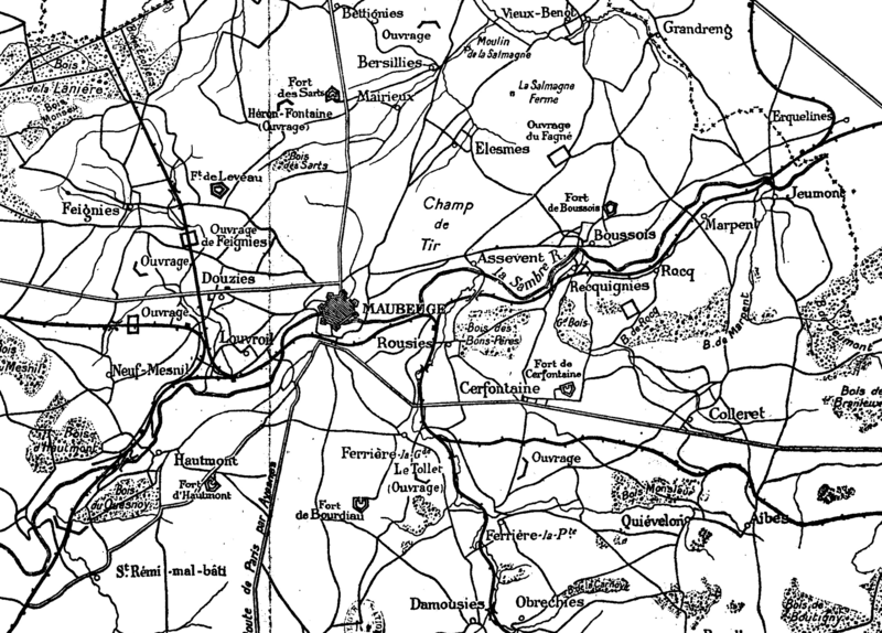 File:Map showing the Entrenched Camp of Maubeuge in 1914.png