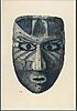 Painting of carved and painted wooden mask.