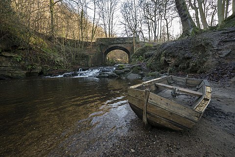 May Beck with bridge in background, near Whitby