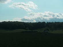 View of the family cemetery and surrounding landscape at Meadow Grove Farm; though listed in Amissville, the property is very near Massanova Meadow Grove Farm, family cemetery and greenery.JPG