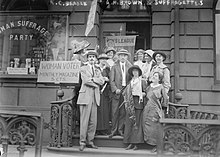 Members of the Men's League for Woman Suffrage in New York at the Woman's Suffrage Party of Manhattan headquarters Members of the Men's League for Woman Suffrage in New York at the Woman's Suffrage Party of Manhattan headquarters.jpg