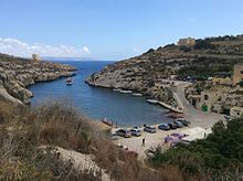 View of Mgarr ix-Xini with the tower visible to the left Mgarr Ix-Xini Torri.jpeg