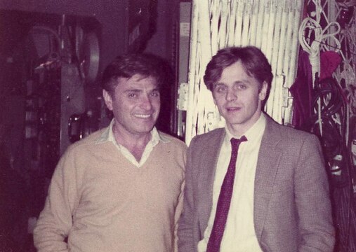 Хореографы Йонатан Кармон и Михаил Барышников за кулисами Линкольн-центра в Нью-Йорке, 1984 г.