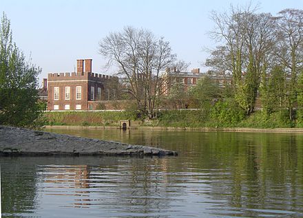 Confluence of the Mole with the Thames opposite Hampton Court
