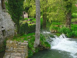 Les vestiges d'un moulin sur la Course.