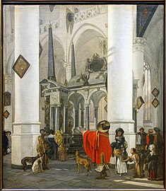 Kirkon sisätila Delftissä, Vilhelm I Oranialaisen kappeli, 1656, 97 × 85 cm, Palais des Beaux-Arts de Lille, Lille.