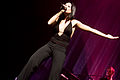 French singer Natasha St-Pier singing at l'Olympia, in Paris, during her 2006/2007 tour.