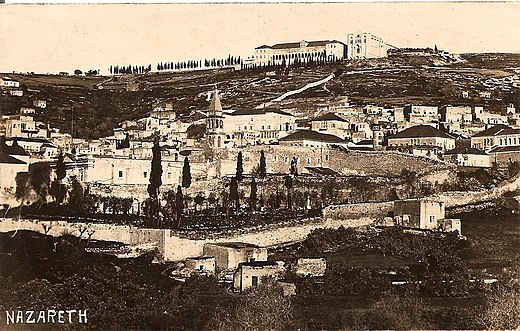 Nazareth, postcard by de:Fadil Saba, ca 1925