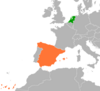 Location map for the: Netherlands. And Spain.