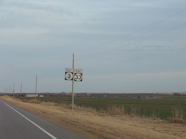 SH-3 and SH-33 concurrency in eastern Blaine County.