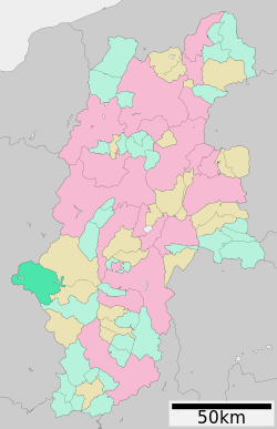Location of Ōtaki in Nagano Prefecture