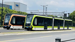 CRRC ART vehicles on the Lingang DRT