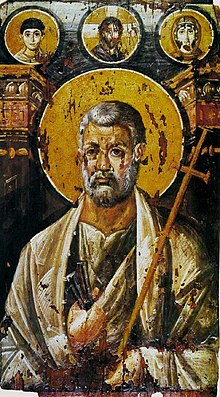 Encaustic icon from Saint Catherine's Monastery, Egypt (6th-century) Petersinai.jpg