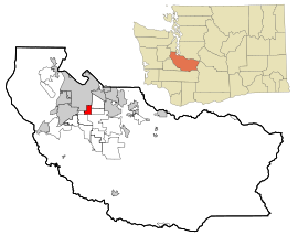 Pierce County Washington Incorporated and Unincorporated areas Midland Highlighted.svg