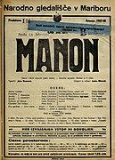 Plakat za prestavo Manon v Narodnem gledališču v Mariboru 15. februarja 1928.jpg