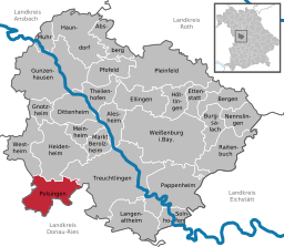 Läget för Polsingen i Landkreis Weißenburg-Gunzenhausen