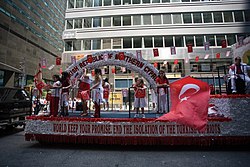 Turkish Cypriot Americans in New York City supporting for the recognition of the Turkish Republic of Northern Cyprus. Pro-Northern Cyprus in New York 2.jpg