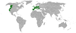 Range of Psilocybe cyanescens