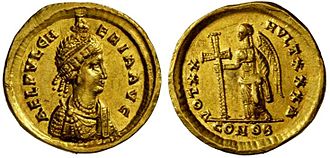 Empress Aelia Pulcheria Pulcheria Coin.JPG