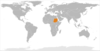 Location map for Qatar and Sudan.
