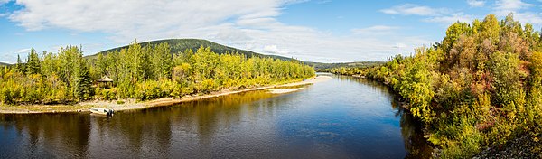 View of the South Fork River near Chicken, Alaska, United States.