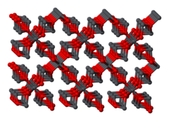 Part of tetragonal red lead's crystal structure