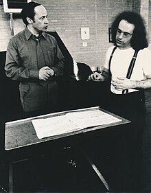 Boulez rehearsing with the pianist Roger Woodward for a BBC Symphony Orchestra concert in 1972 Roger Woodward and Pierre Boulez rehearsing with the BBC Symphony Orchestra Bartok's first Piano Concerto in 1972.jpg