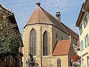 Le chevet, le clocheton et la chapelle Manderscheid.