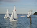 Yachts off Cowes Parade, Isle of Wight, participating in the "Round the Island Race" in 2011.