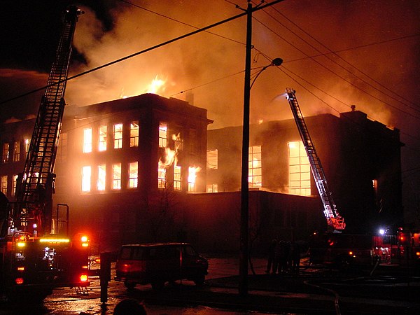 The Weatherwax building of Aberdeen High School burned down in 2002.