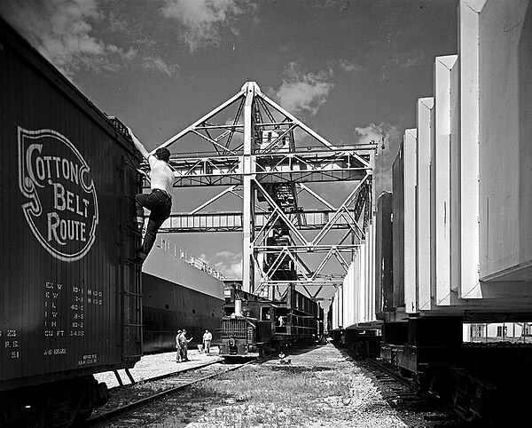 Cotton Belt boxcar at Texas City, Galveston County, Texas