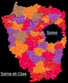 La carte des cantons de la Seine-et-Oise entre 1931 et 1964