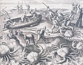 Shipwrecked Portuguese sailors battling giant crabs in the Indian Ocean