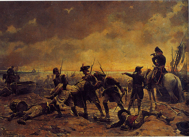 The battle of Quiberon Un épisode de l'affaire de Quiberon (An Episode of the Quiberon affair), painting by Paul-Émile Boutigny, 19th century.