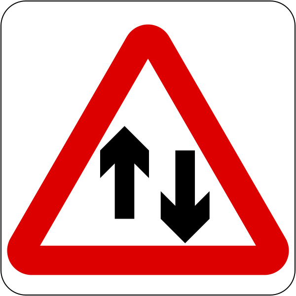 File:Singapore road sign - Warning - Two way traffic.svg