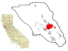 Sonoma County California Incorporated and Unincorporated areas Santa Rosa Highlighted.svg