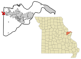 St. Charles County Missouri Incorporated and Unincorporated areas Foristell Highlighted.svg